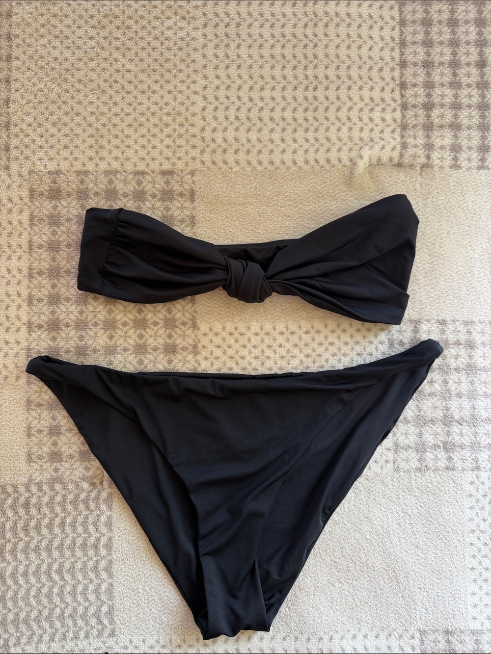 Vanessa sposi black Bandeau Knot Bikini Top and Classic Bottom - Women Swim